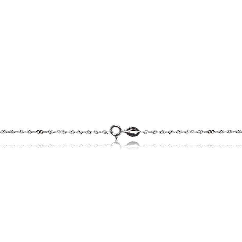 Lira Necklace Sterling Silver Pendant - Elegant Leaf Design with Sparkling Cubic Zirconia