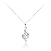 Load image into Gallery viewer, A 925 sterling silver twist like pendant and earrings set. Necklace
