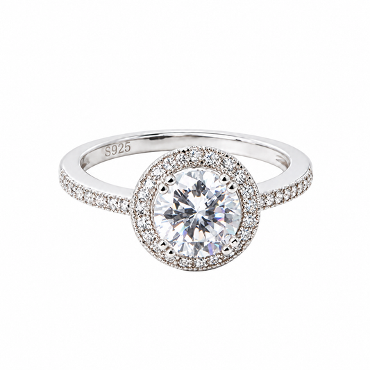 Chloe sterling silver ring, front view on pure white without reflection