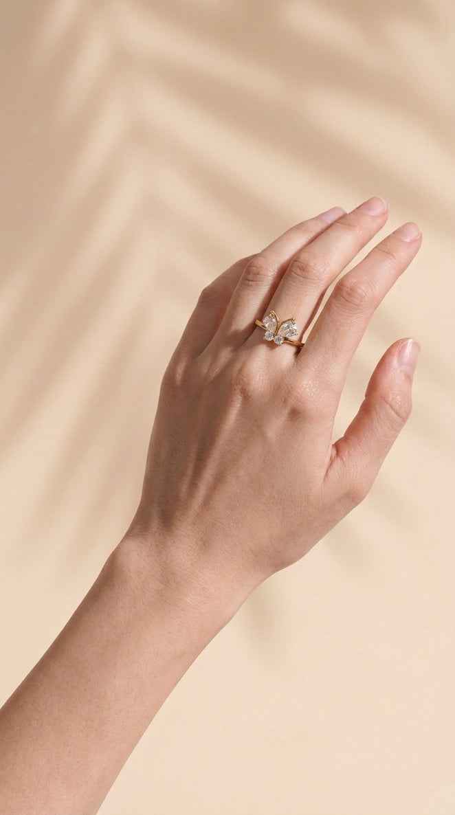 Leigh Ring | Exquisite 18ct Gold Plated Butterfly Ring for Effortless Elegance