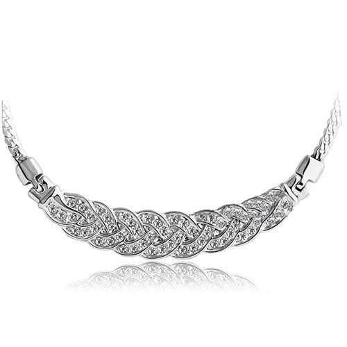 Ivy Plaited Necklace Rhodium Plated