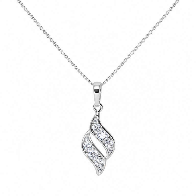 Celyn silver twist pendant necklace on white