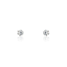 Load image into Gallery viewer, Nyla - Clear Round Brilliant CZ Stainless Steel Earrings for Timeless Elegance
