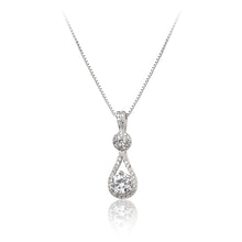 Load image into Gallery viewer, A glamorous platinum finished, rope inspired dazzling cubic zirconia pendant and chain.
