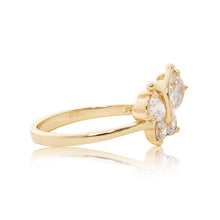 Load image into Gallery viewer, Leigh - 18ct Gold-Plated Butterfly Ring with Cubic Zirconia Stones

