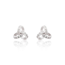 Load image into Gallery viewer, An elegant pair of 925 sterling silver stud earrings with a unique twist detail.
